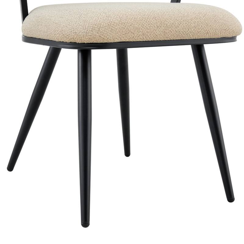 Set of 2 Modern Velvet Dining Chairs with Sleek Black Metal Legs - Elegant Upholstered Accent Seating