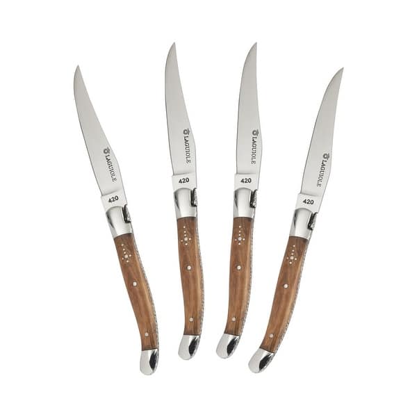 Set of 4 wood handle steak knives