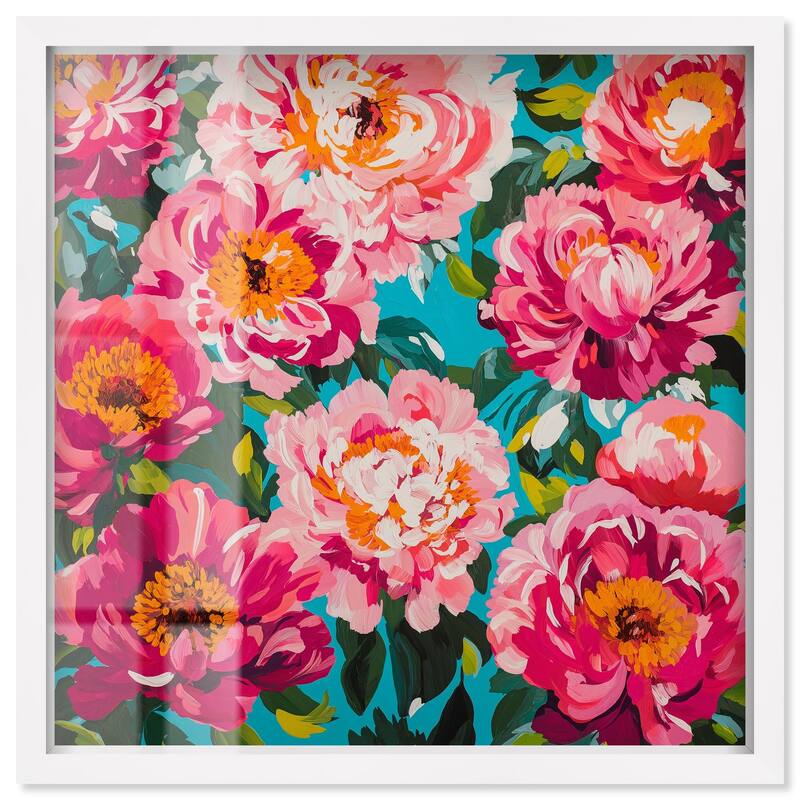 Maximalist Bloom Shadowbox by Art Remedy - White - 12" x 12"