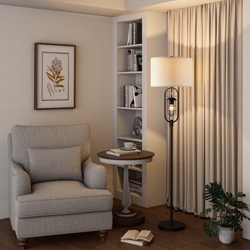 KAWOTI 62.5 inch Bronze Standard Floor Lamp with Night Light