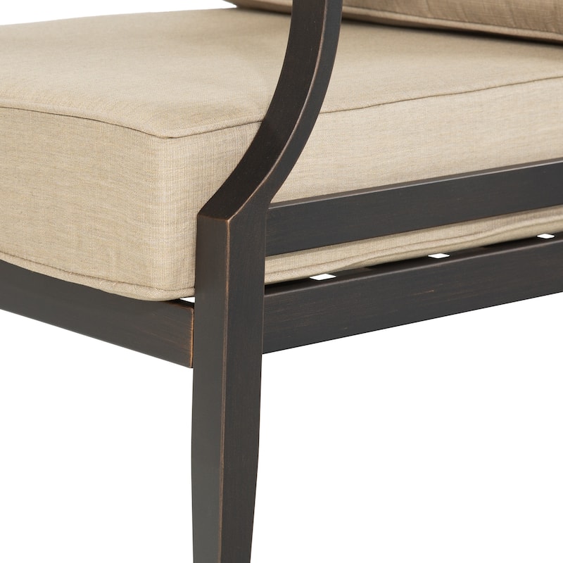 Patio Aluminum Conversation Sofa Set With Sunbrella Cushions