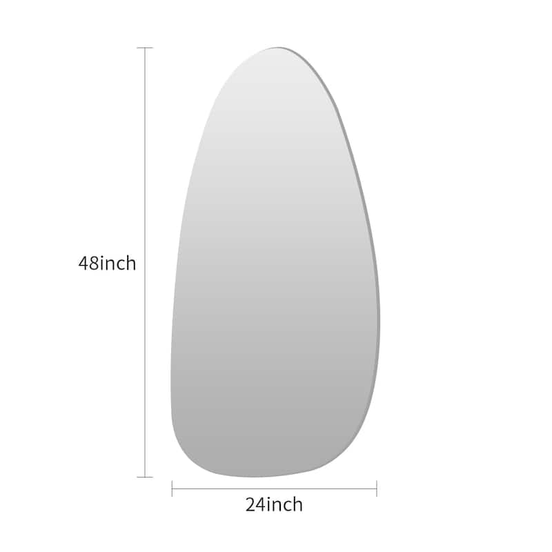 Asymmetrical LED Lighted Decorative Bathroom Vanity Mirror - Clear - 24x48