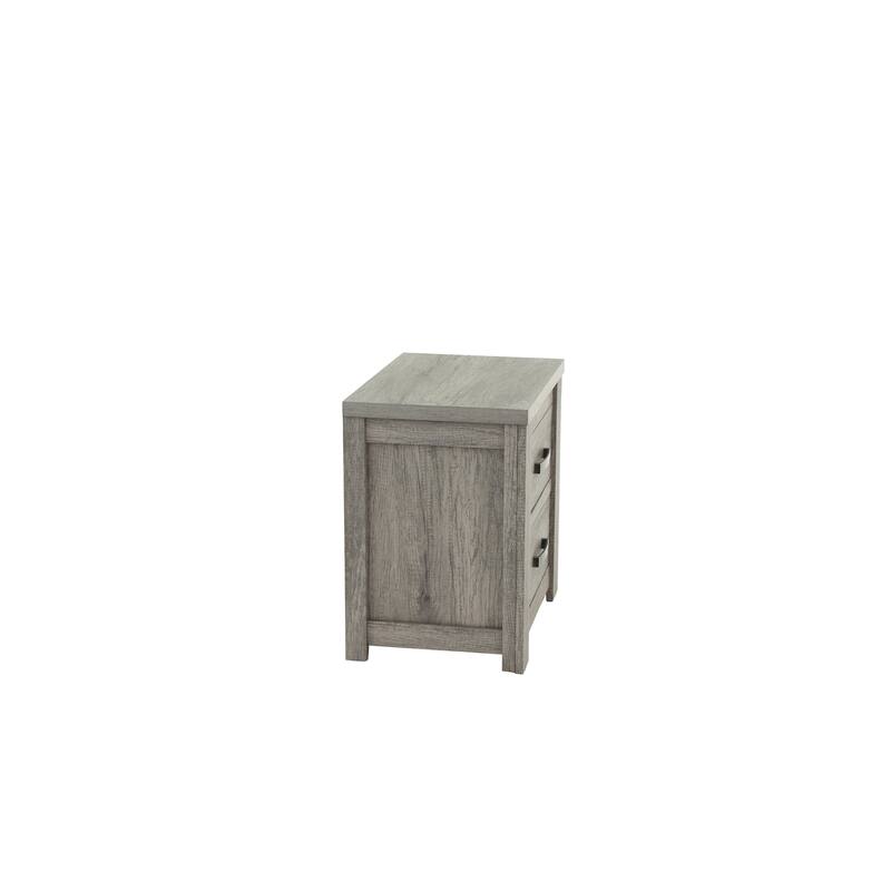 Bedroom Furniture Rustic Light Simple 1pc Nightstand 2-Drawers Bed Side Table Solidwood