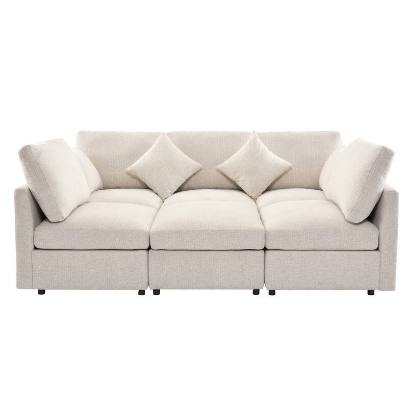 GDFStudio 85" U-shaped Sectional Modular Sofa Bed