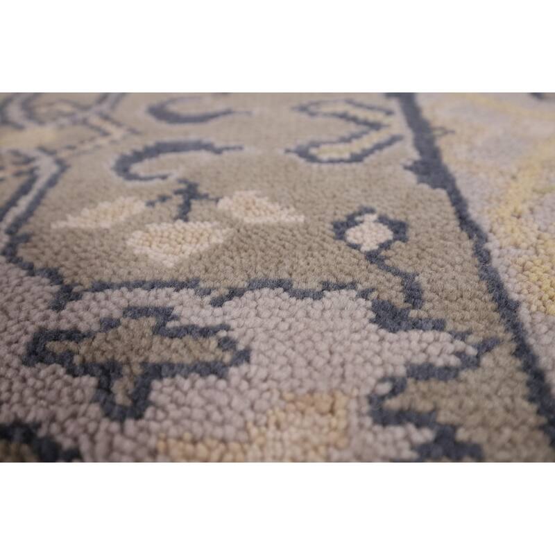 Transitional Oushak Oriental Runner Rug Hand-Knotted Wool Carpet - 2'7" x 9'9"