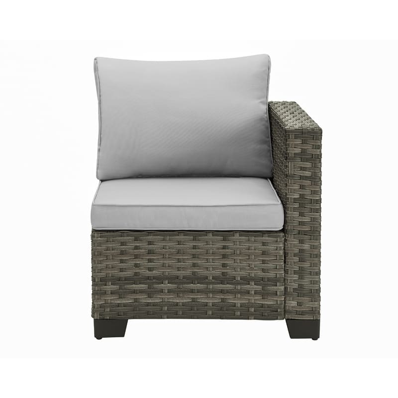 6-Piece Outdoor Wicker Sectional Sofa Set With Cushions And Coffee Table