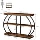 preview thumbnail 2 of 4, Industrial 3 Tiers Console Table, 41.3 Inches Narrow Wood Entryway Table
