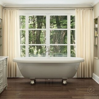 Pelham White Luxury 72 Inch Clawfoot Tub With Nickel Cannonball Feet Ping The Best Deals On Claw Foot Tubs Pelham White Luxury 72 Inch Clawfoot Tub With Nickel Cannonball Feet Ping The Best Deals On Claw Foot Tubs