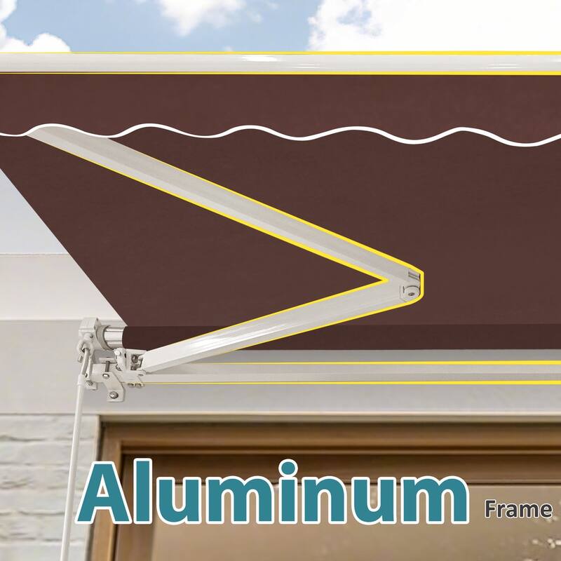 MCombo13x8Feet Manual Retractable Patio Door Window Awning Sunshade Shelter Outdoor Canopy