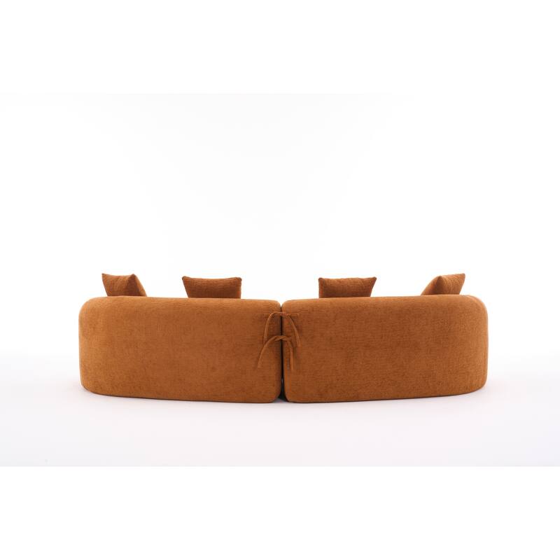 110" Foam Classic 4-Seater Sofa with 4 Pillows for Apartment