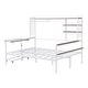 preview thumbnail 23 of 34, Metal Daybed with Movable Desk, Metal Slat Support Bed Frame Metal Grid, Shelves and Clothes Hanger