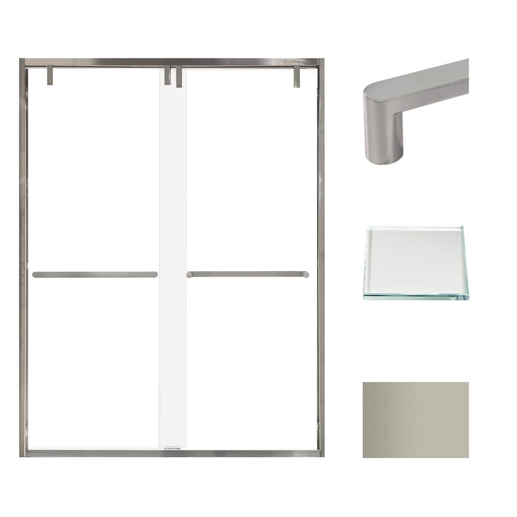 Transolid EBPT608010L-R 80" High x 60" Wide Bypass Frameless Shower