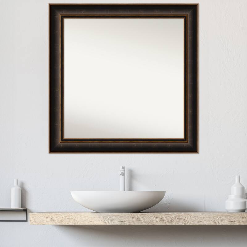 Villa Oil Rubbed Bronze Non-Beveled Wood Framed Bathroom Vanity Wall Mirror - Villa Oil Rubbed Bronze