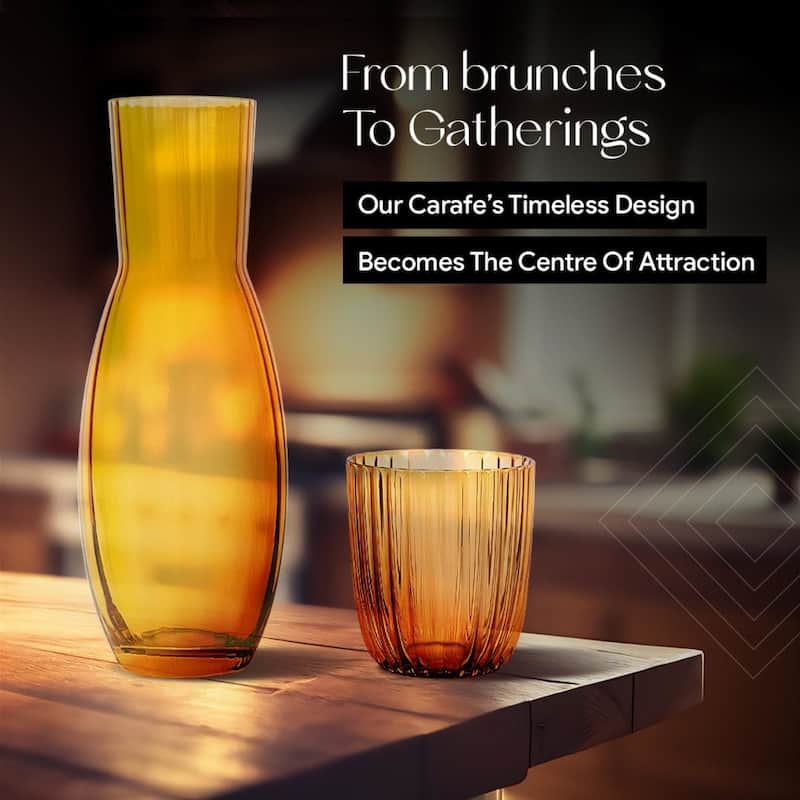 American Atelier Bedside Water Carafe with Tumbler Cup - 40 Oz