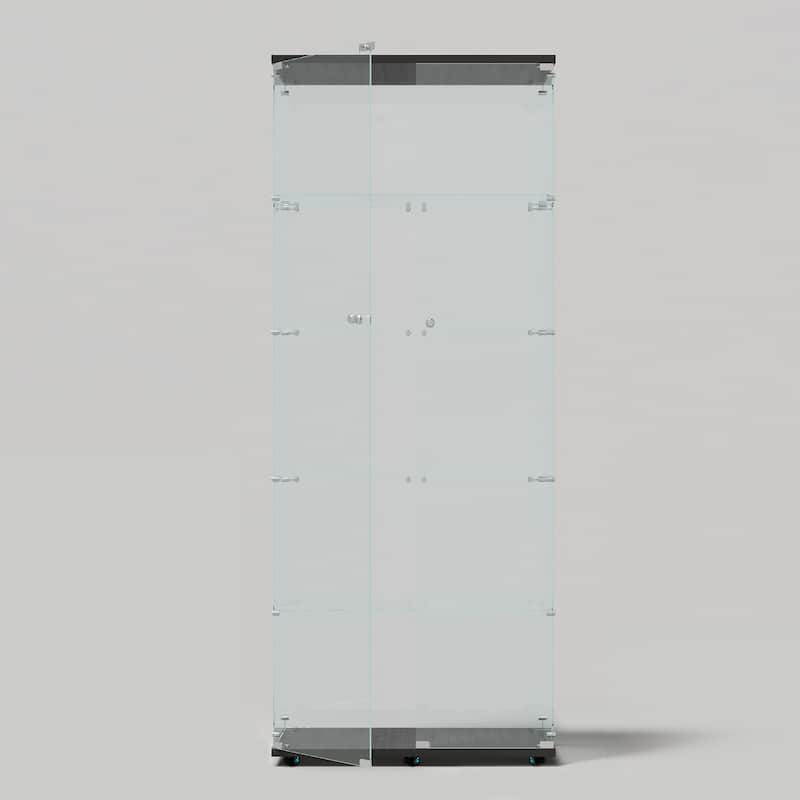 Tempered glass cabinet,wine cabinet,storage cabinet,file cabinet,with Bluetooth LED light,lock on the door,equipped with cast