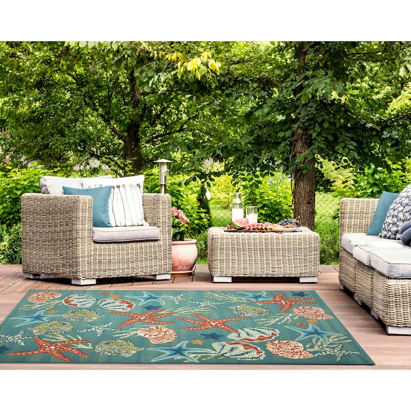 Liora Manne Marina Starfish Song Indoor/Outdoor Rug