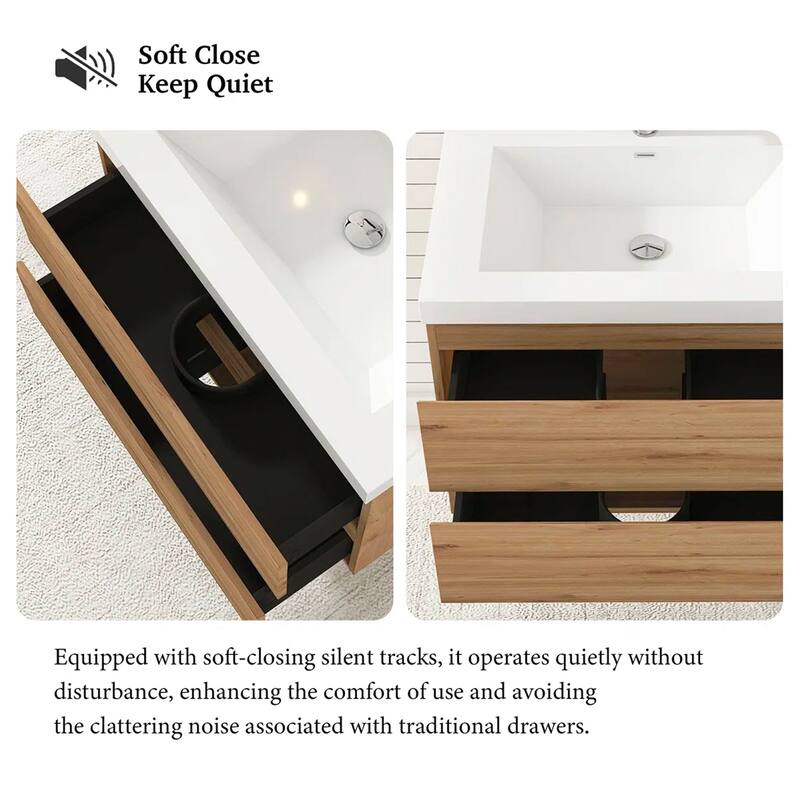 Floating Bathroom Vanity with Resin Top