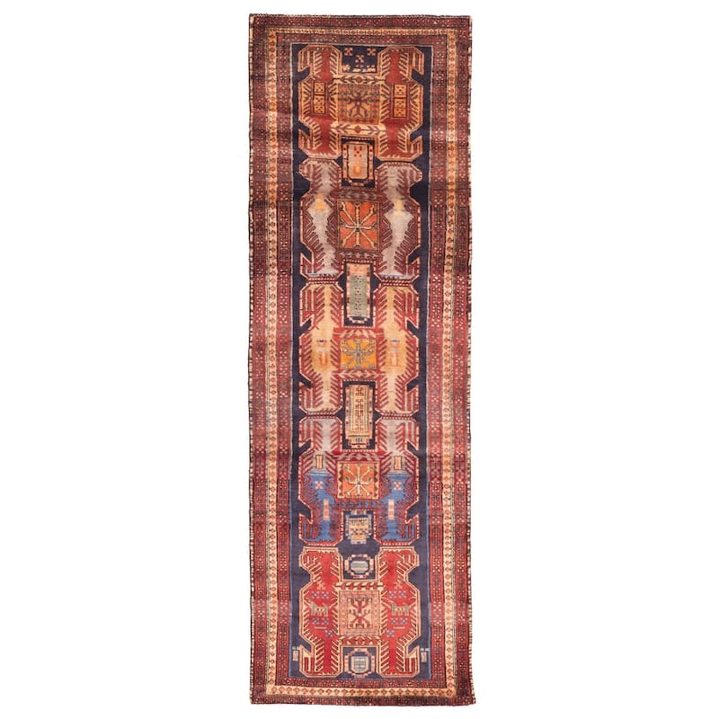 ECARPETGALLERY Hand-knotted Konya Anatolian Dark Navy Wool Rug - 2'11 x 9'7