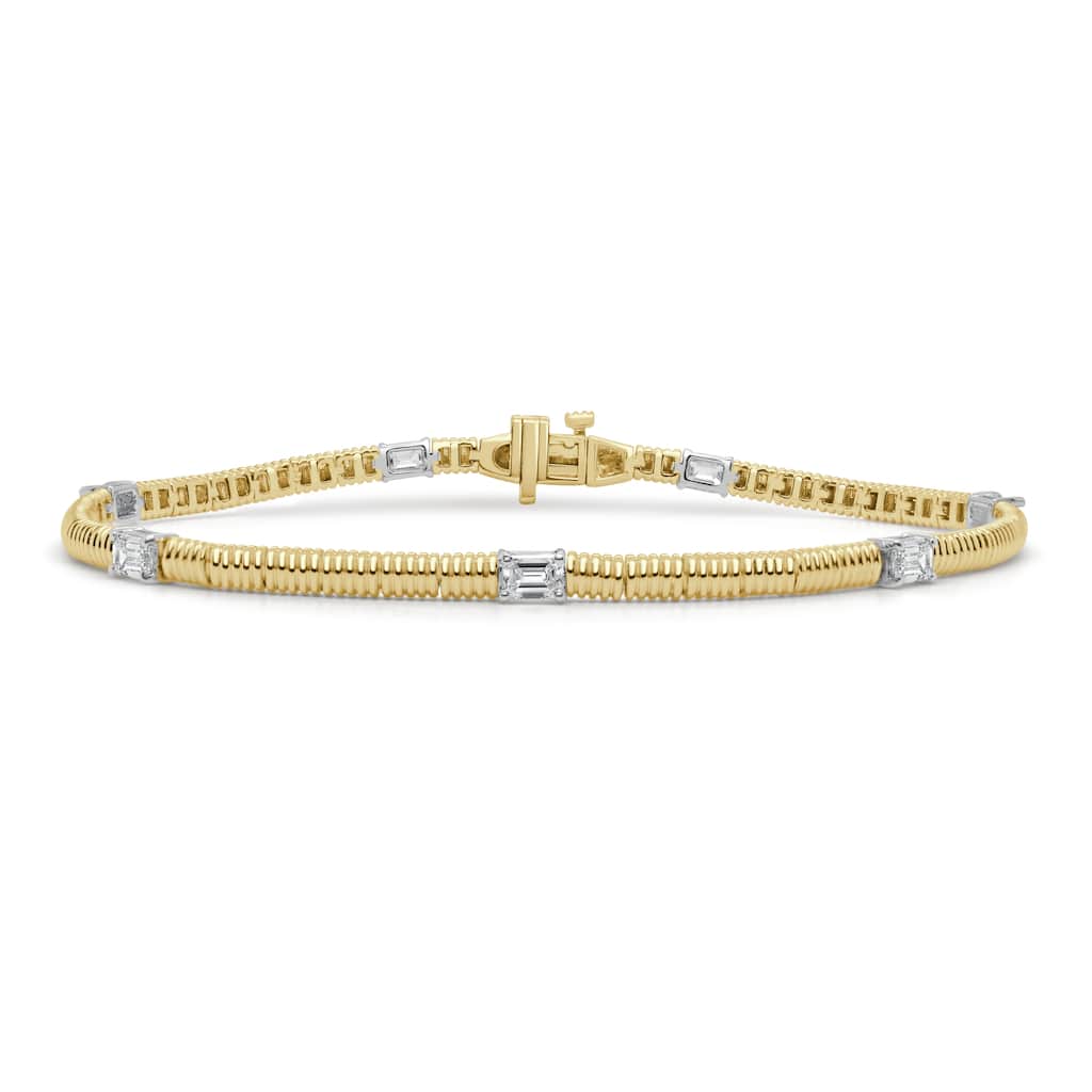 Joelle Collection 14K Gold Oval Diamond Bracelet