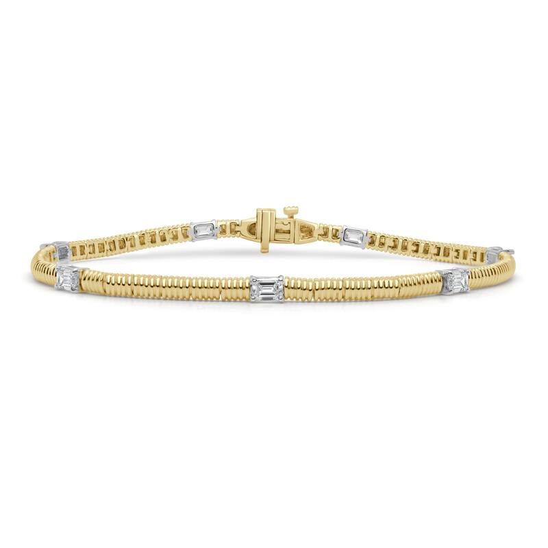 Joelle Collection 14K Gold Oval Diamond Bracelet