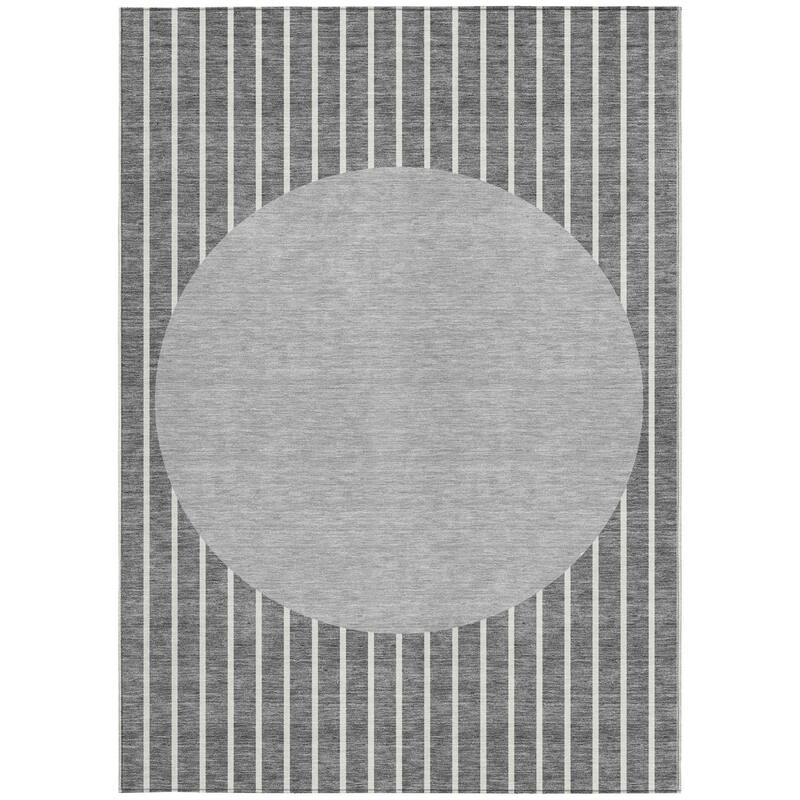 HomeRoots Striped Transitional Rectangle Outdoor Rug