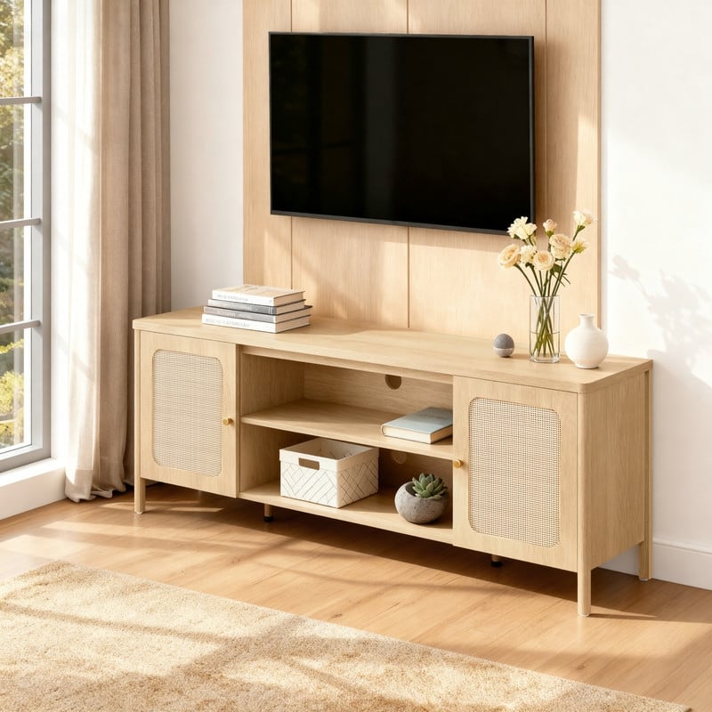 Spruce & Spring 62" Bohemian TV Stand Modern Media Console Entertainment Center