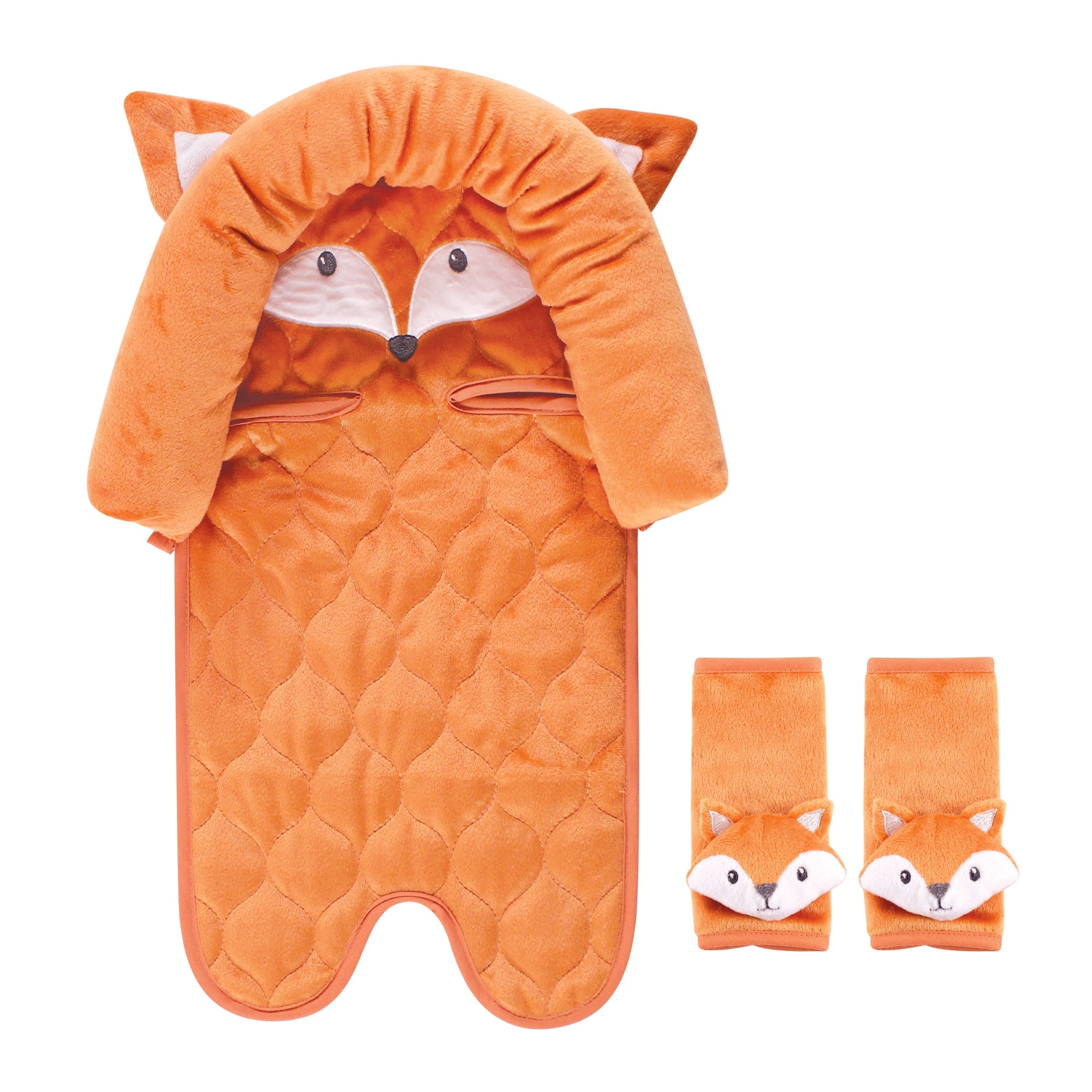 Hudson Baby Infant Boy Car Seat Insert and Strap Covers, Fox, One Size - Fox