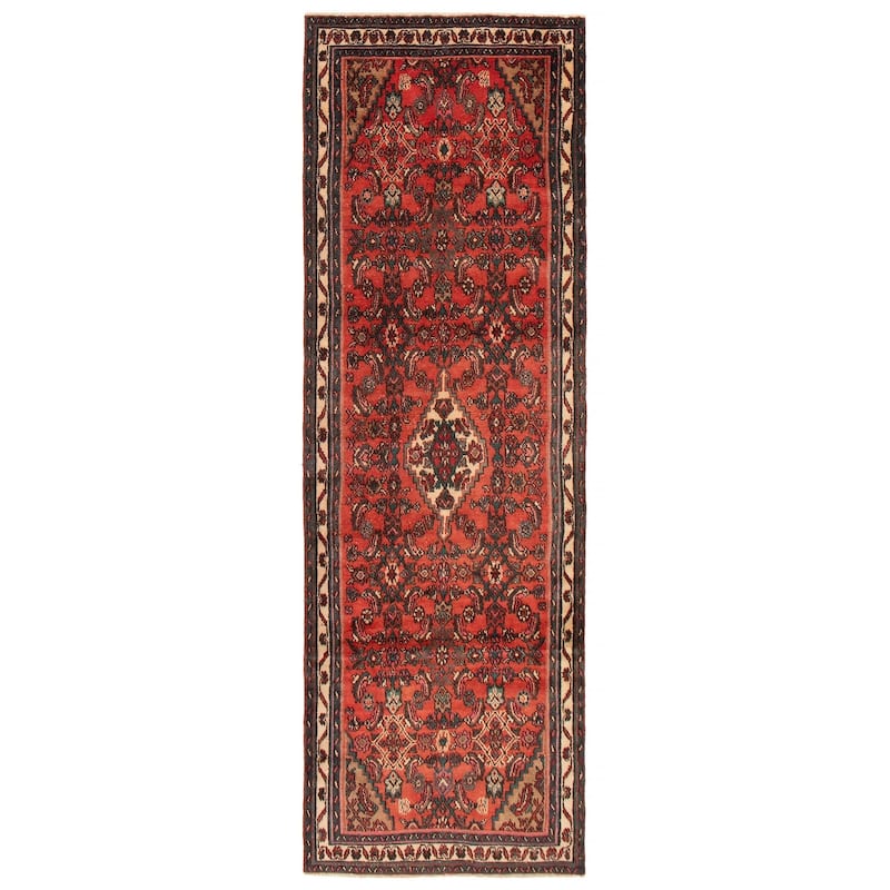 ECARPETGALLERY Hand-knotted Andelz Red Wool Rug - 3'4 x 10'2 - Red - 3'4 x 10'2