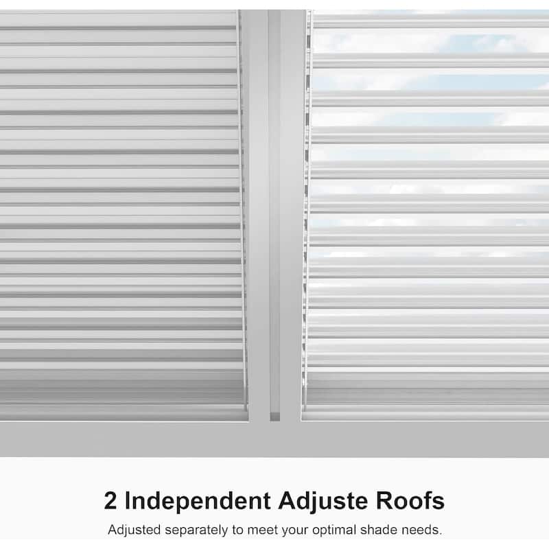 PURPLE LEAF Louvered Pergola Outdoor Aluminum Pergola with Adjustable Roof for Patio Hardtop Gazebo