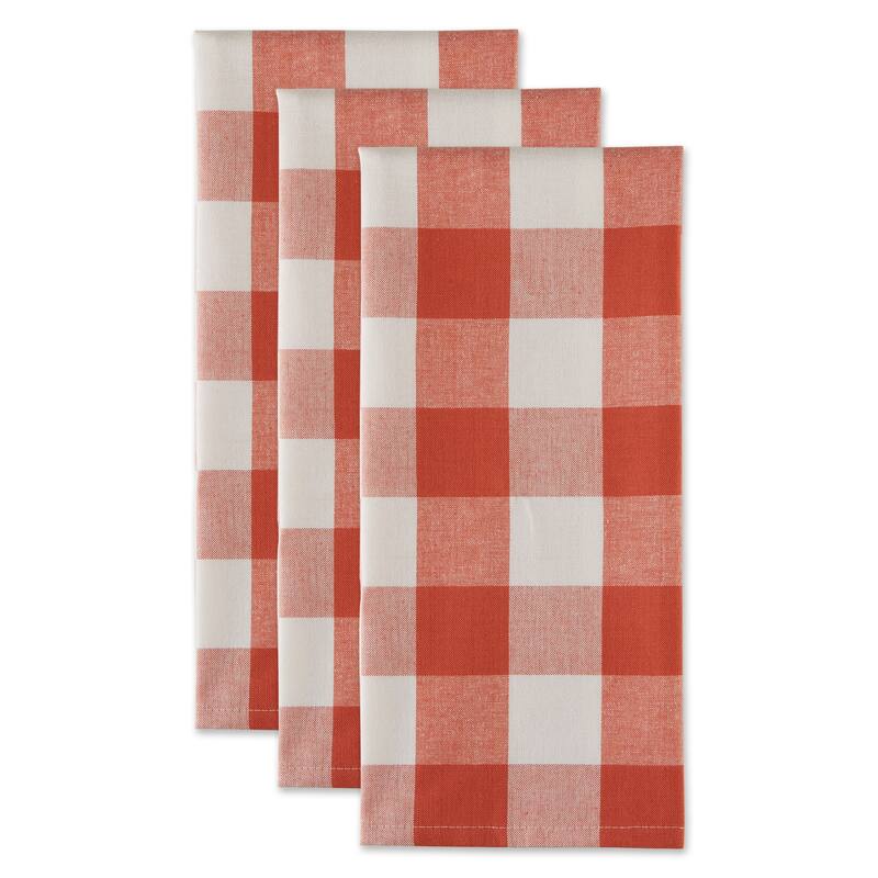 DII Vintage Red Buffalo Check Dishtowel (Set of 3)