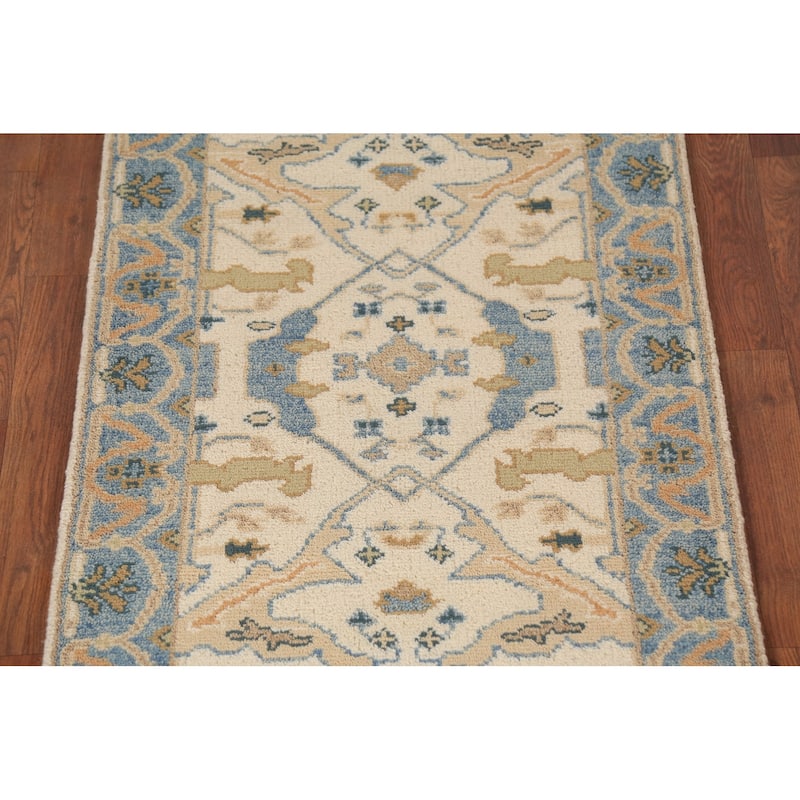 Oushak Oriental Runner Rug Handmade Transitional Wool Carpet - 2'7" x 7'11"