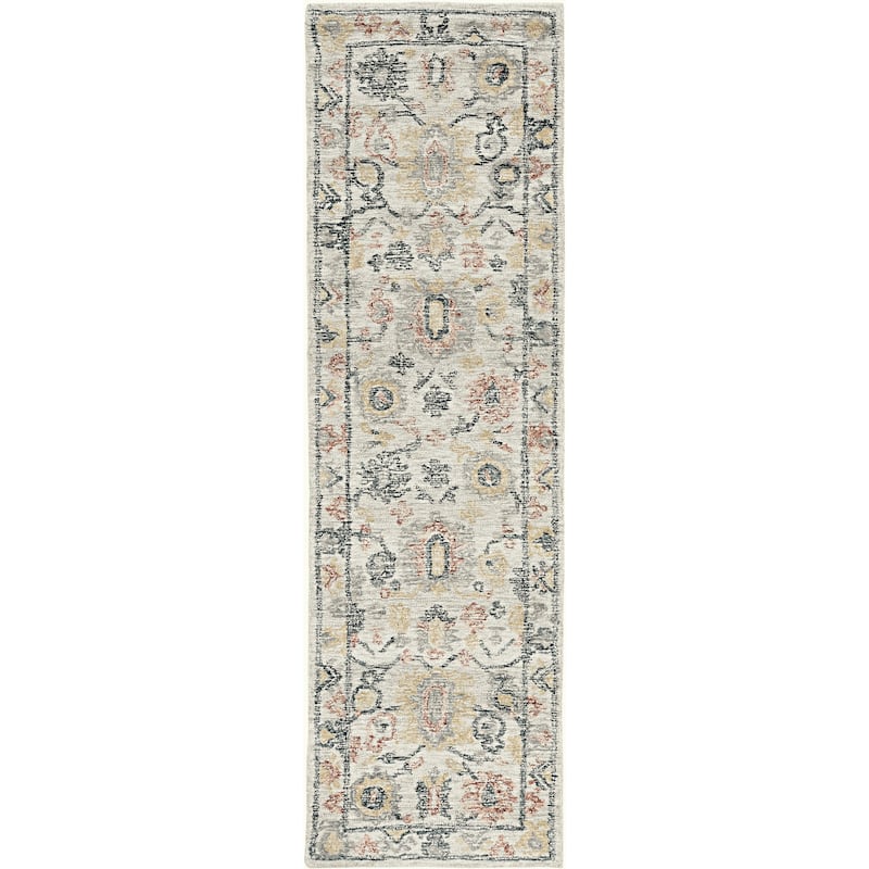 Copper Grove Rodan Hand-Tufted Floral Scroll Rug - 2'3" x 8' Runner
