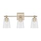 preview thumbnail 2 of 2, Breigh 3-light Brushed Champagne Bath/ Vanity Fixture