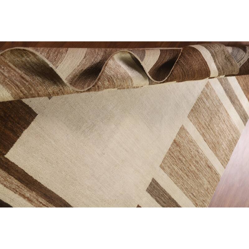 Geometric Gabbeh Kashkoli Area Rug Handmade Wool Carpet - 6'5" x 8'0"