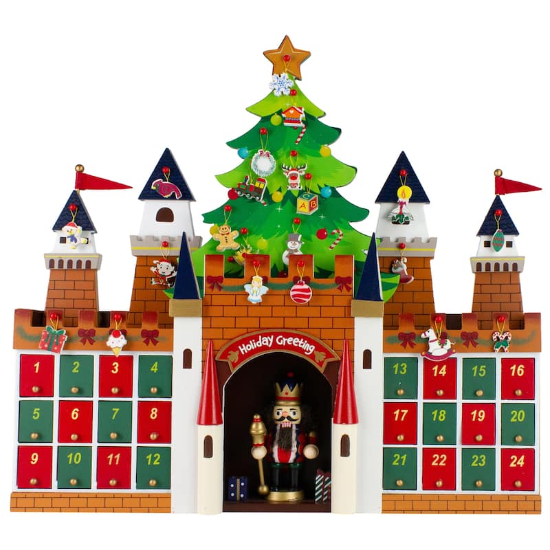20.5" Nutcracker Castle Christmas Advent Calendar Decoration - Multicolor