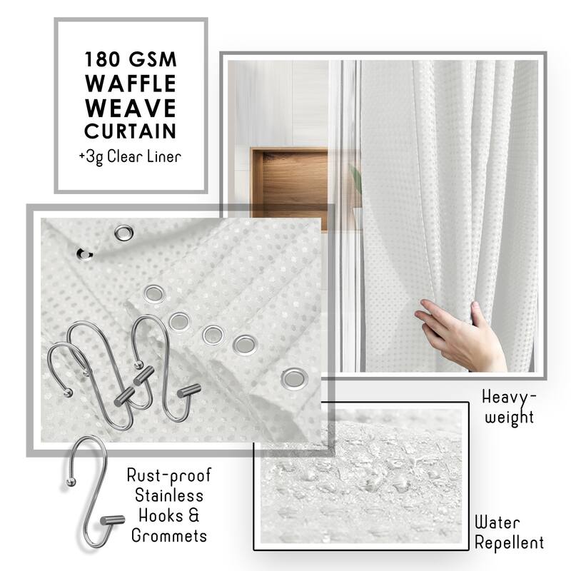 Emperyan Bathroom Accessories Set with Shower Caddy and Bath Rugs