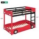 preview thumbnail 7 of 7, Modern Style Twin Size Car-Shaped Bunk Bed with Wheels