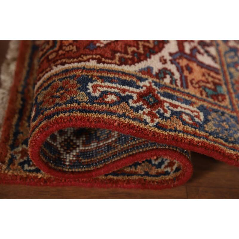 Orange Heriz Serapi Oriental Foyer Rug Handmade Wool Carpet - 2'0" x 3'0"