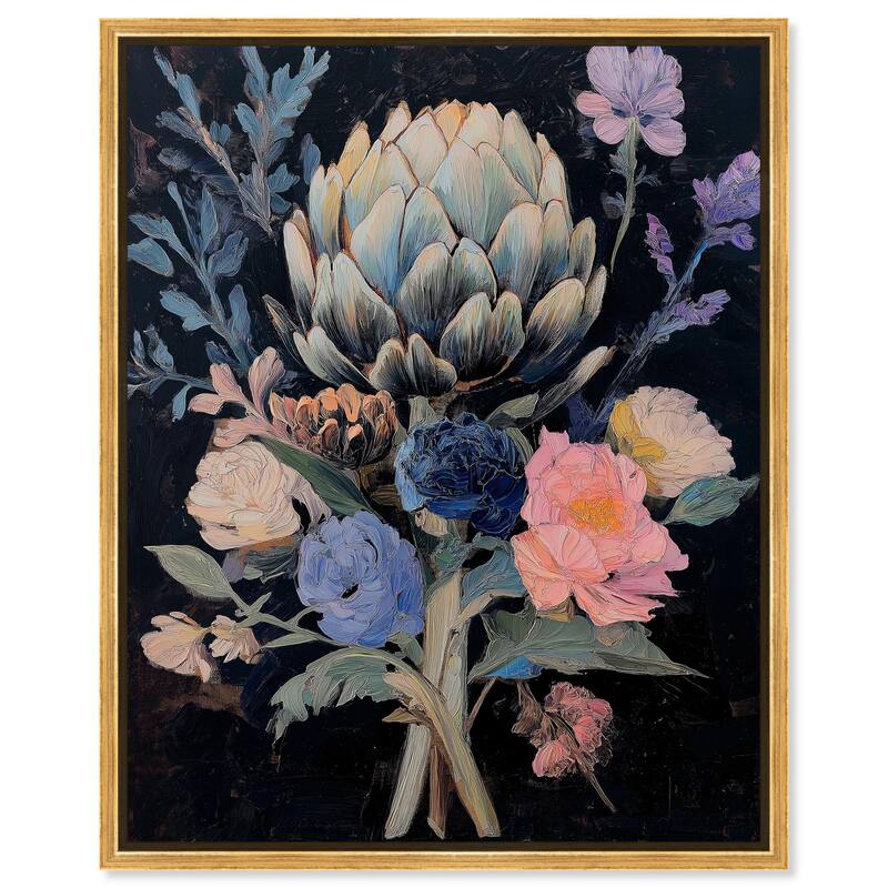 Moody Artichoke I Canvas by Art Remedy - 24" x 30" - Gold