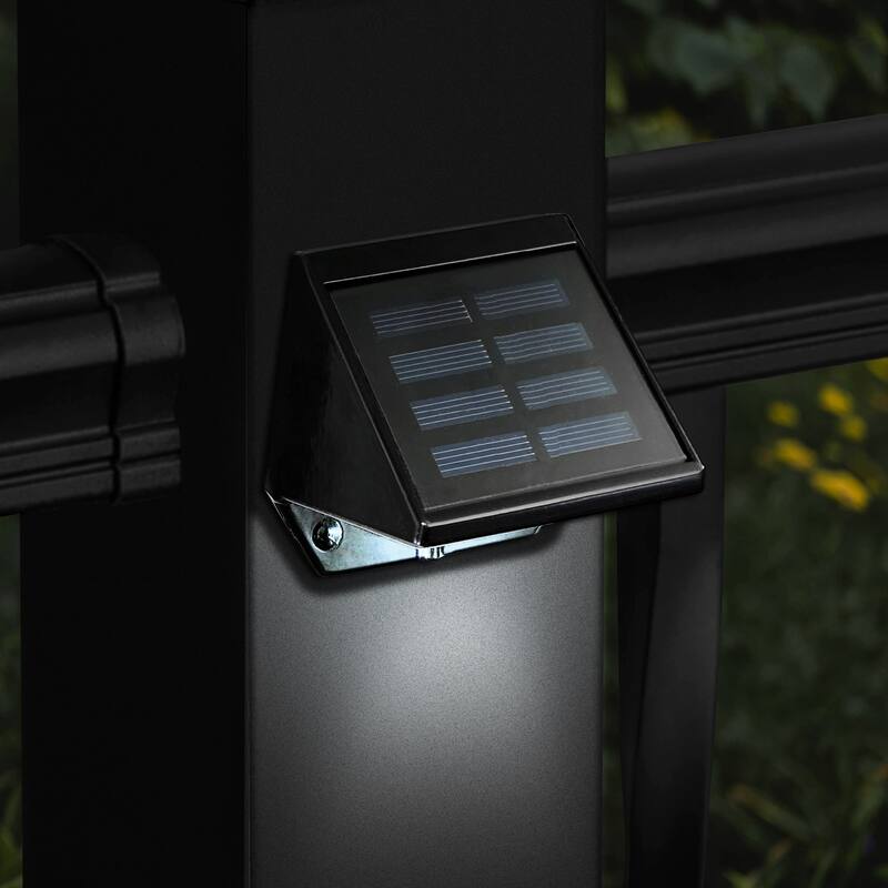 Classy Caps Black Aluminum Solar Deck and Wall Light (Set of 2)