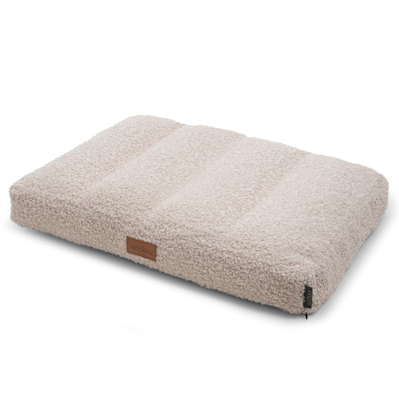 Orthopedic Dog Bed "Teddy" - S, Luxurious Fluffy Beige Removable Cover - Beige