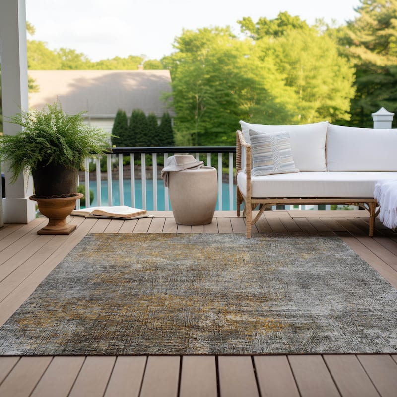 Machine Washable Indoor/ Outdoor Chantille Watercolor Ombre Rug