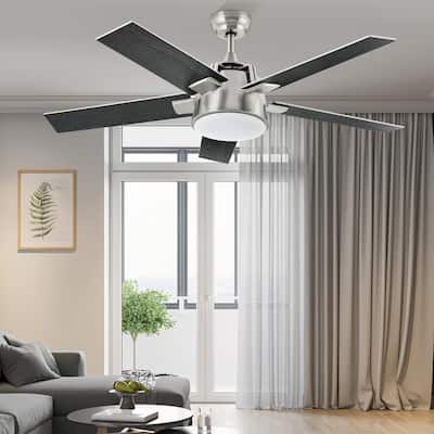 52 Inch Modern Ceiling Fan With Light And Wall Switch Remote