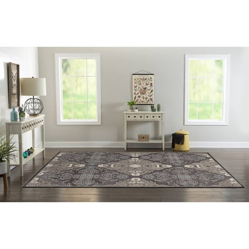Chenille Structure Damask Rug Collection