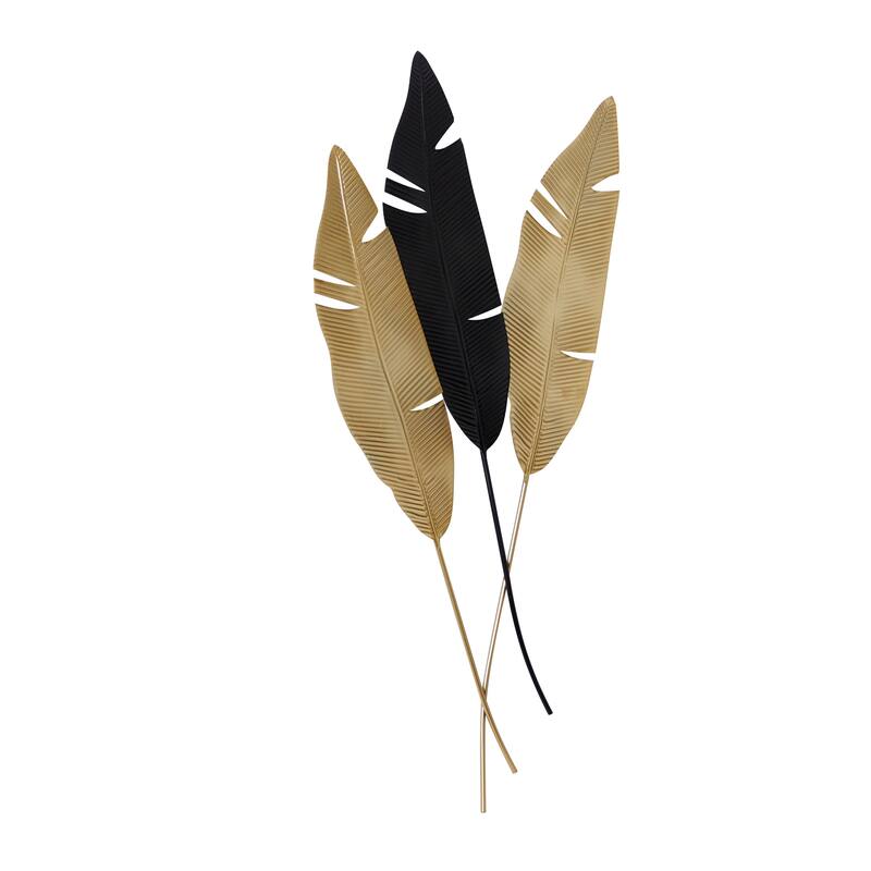 Metal Leaf Wall Decor - Gold - Roche River Decor