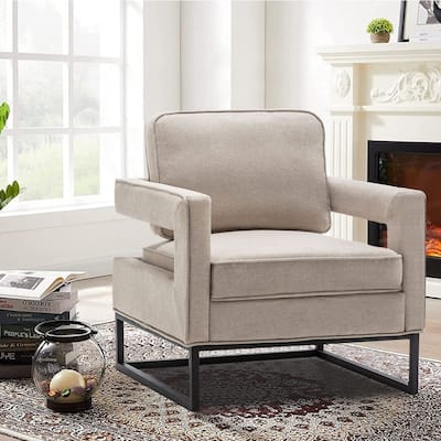 Modern Arm Accent Chair, Mid Century Living Room Chair Upholstered Lounge Chair
