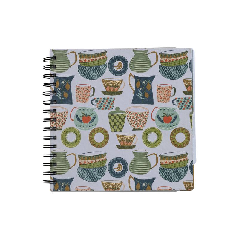 Spiral Bound Paper Recipe Journal with Patterns