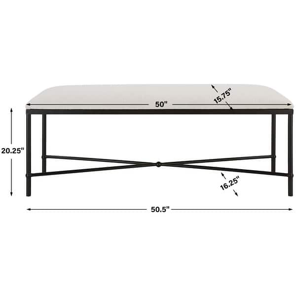 Uttermost 236-AVENHAM-BENCH-LG Avenham 50-1/2" Wide Black Framed Bench