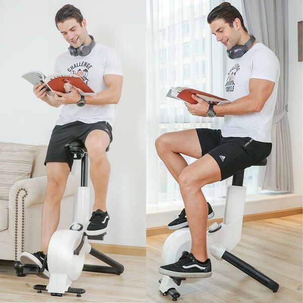 Under Desk Exercise Bike with Air Pump Adjustable Seat Bed Bath