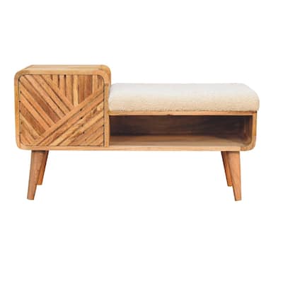 Artisan Furniture Solid Wood Boucle Carved Telephone Table